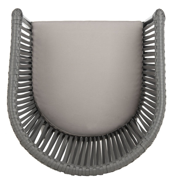 Safavieh KOFI Modern Rope Chair in Grey with Cushioned Seat - Stylish Outdoor Seating for Patios & Decks PAT4025A-SET2
