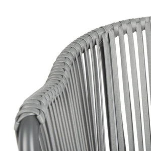 Safavieh STEFANO Contemporary Rope Chair - Grey with Cushions, Perfect for Stylish Outdoor Gatherings! PAT4026A-SET2