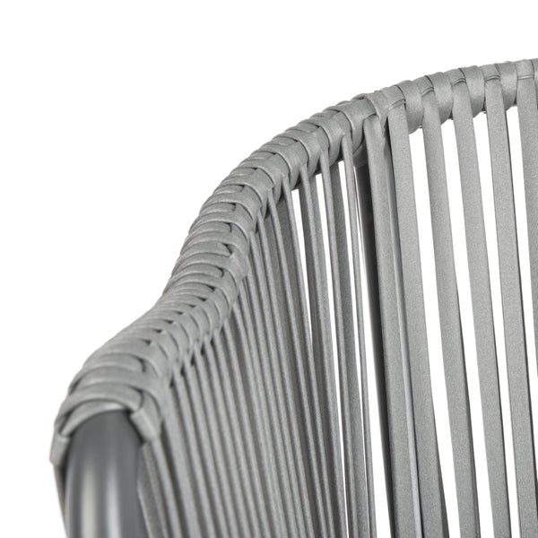 Safavieh STEFANO Contemporary Rope Chair - Grey with Cushions, Perfect for Stylish Outdoor Gatherings! PAT4026A-SET2