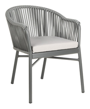 Safavieh STEFANO Contemporary Rope Chair - Grey with Cushions, Perfect for Stylish Outdoor Gatherings! PAT4026A-SET2
