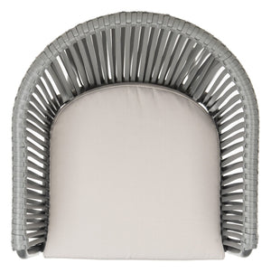 Safavieh STEFANO Contemporary Rope Chair - Grey with Cushions, Perfect for Stylish Outdoor Gatherings! PAT4026A-SET2