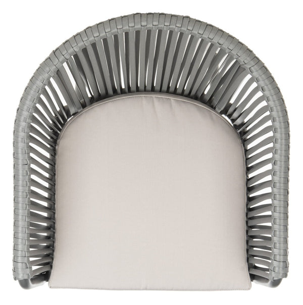 Safavieh STEFANO Contemporary Rope Chair - Grey with Cushions, Perfect for Stylish Outdoor Gatherings! PAT4026A-SET2