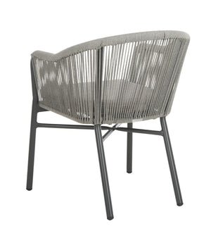 Safavieh NICOLO Stylish Grey Rope-Back Patio Chair with Cushioned Seat for Modern Outdoor Comfort & Elegance PAT4027A-SET2