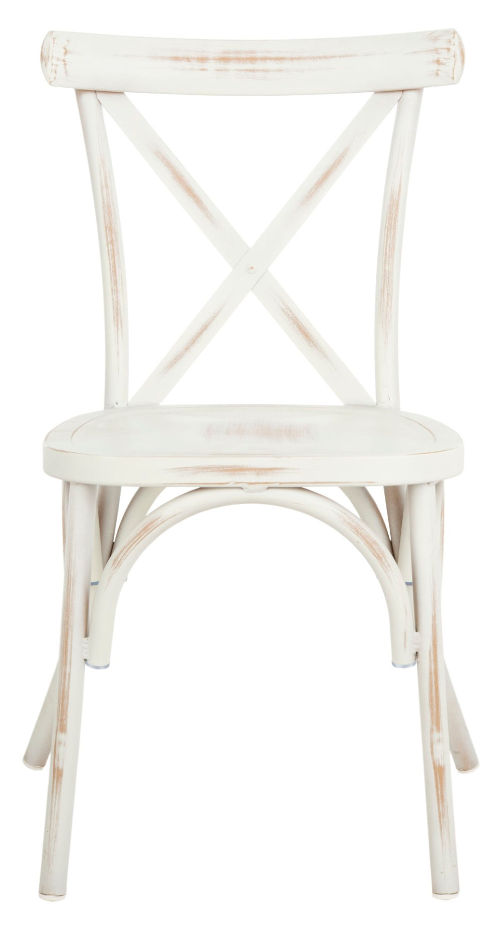 Safavieh ELIA Coastal Distressed White Patio Chair - Ergonomic Outdoor Seating with Durable, Weather-Ready Design PAT4029A-SET2