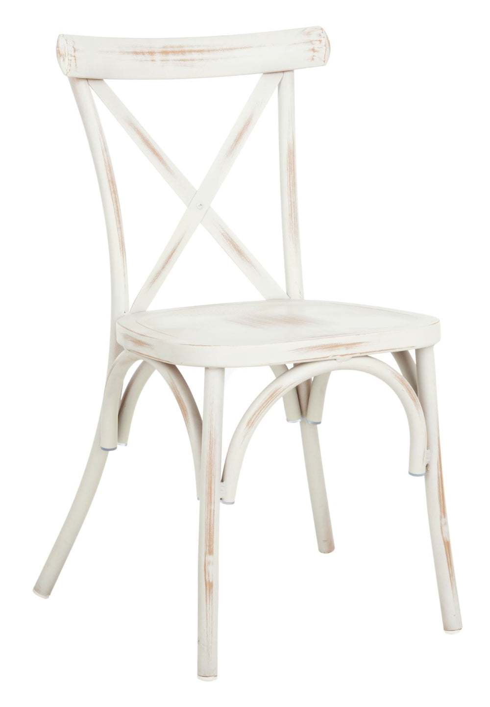Safavieh ELIA Coastal Distressed White Patio Chair - Ergonomic Outdoor Seating with Durable, Weather-Ready Design PAT4029A-SET2