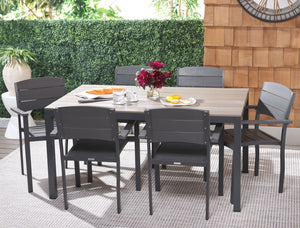 Safavieh BELDAN Outdoor Dining Table - Distressed Taupe with Grey Frame, Perfect for Casual Gatherings & Patios PAT4034A