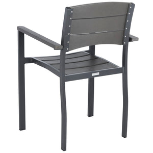 Safavieh GERHARDT Stackable Outdoor Chair in Neutral Grey - Stylish, Durable, and Space-Saving for Patios! PAT4032A-SET2