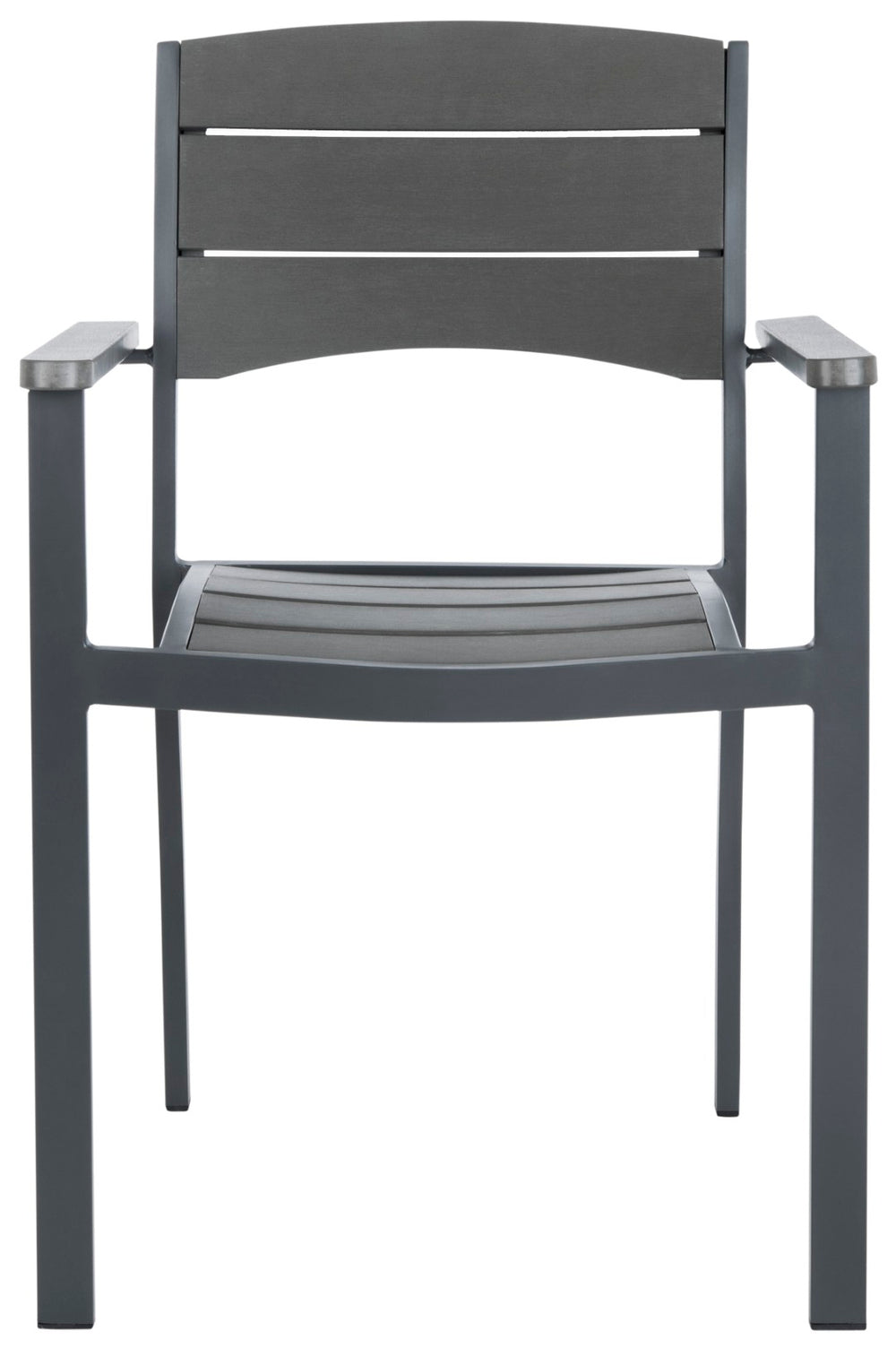 Safavieh GERHARDT Stackable Outdoor Chair in Neutral Grey - Stylish, Durable, and Space-Saving for Patios! PAT4032A-SET2