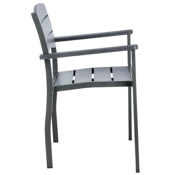 Safavieh GERHARDT Stackable Outdoor Chair in Neutral Grey - Stylish, Durable, and Space-Saving for Patios! PAT4032A-SET2
