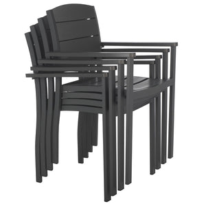 Safavieh GERHARDT Stackable Outdoor Chair in Neutral Grey - Stylish, Durable, and Space-Saving for Patios! PAT4032A-SET2