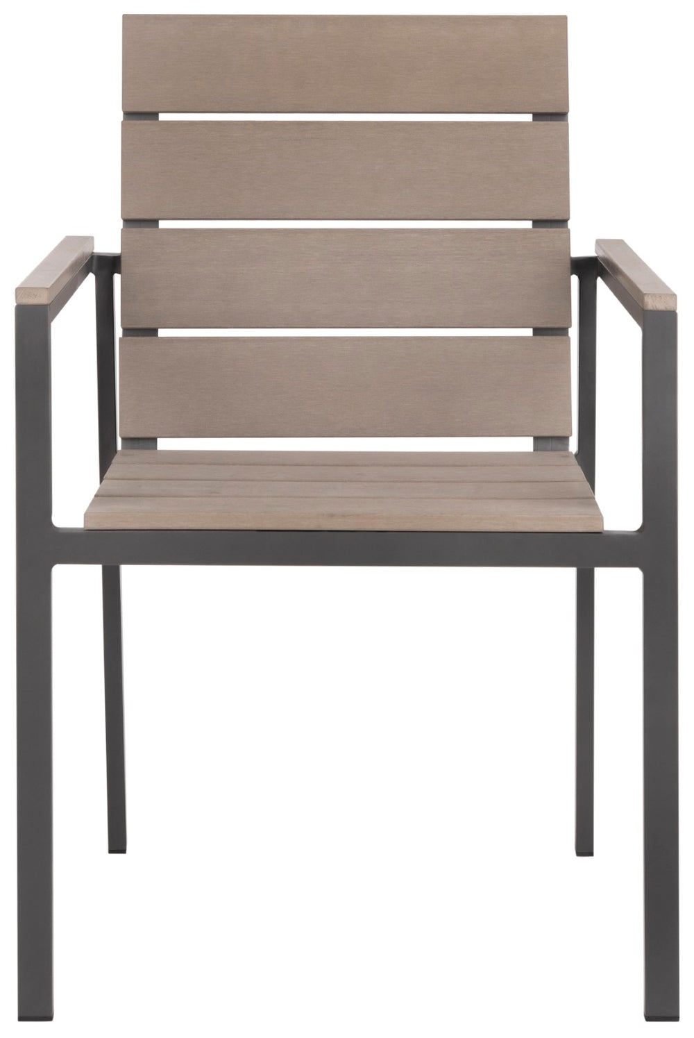 Safavieh BELDAN Stackable Outdoor Chair - Distressed Taupe Wood-Look, Durable Aluminum Frame for Easy Storage PAT4033A-SET2