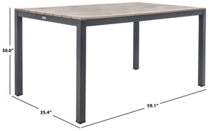 Safavieh BELDAN Outdoor Dining Table - Distressed Taupe with Grey Frame, Perfect for Casual Gatherings & Patios PAT4034A