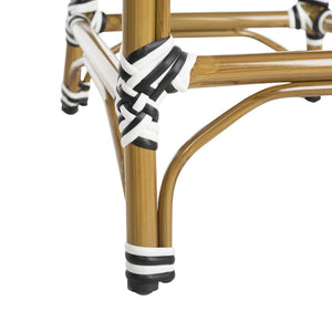 Safavieh ZAID Coastal-Inspired Bar Stool - Stylish Stackable Design for Outdoor Spaces, Patios & Decks Black / White PAT4038A