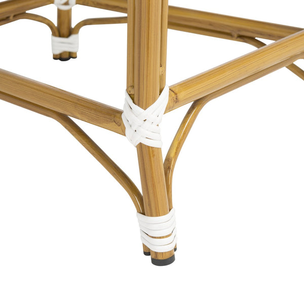 Safavieh ZAID Coastal-Inspired Bar Stool - Stylish Stackable Design for Outdoor Spaces, Patios & Decks White PAT4038C