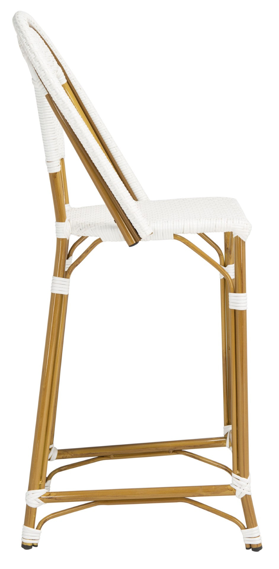Safavieh ZAID Coastal-Inspired Bar Stool - Stylish Stackable Design for Outdoor Spaces, Patios & Decks White PAT4038C