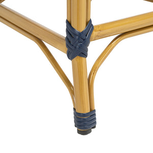Safavieh ZAID Coastal-Inspired Bar Stool - Stylish Stackable Design for Outdoor Spaces, Patios & Decks Navy PAT4038D
