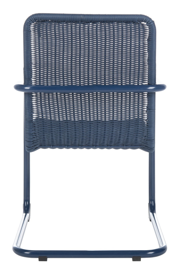 Safavieh HUTTON Chair in Navy - Modern Outdoor Easy Chair with Vintage Charm for Stylish Patios & Decks PAT4040A-SET2