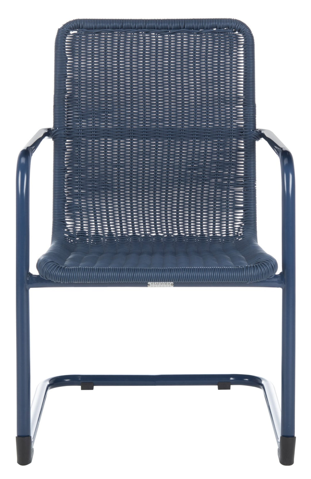 Safavieh HUTTON Chair in Navy - Modern Outdoor Easy Chair with Vintage Charm for Stylish Patios & Decks PAT4040A-SET2