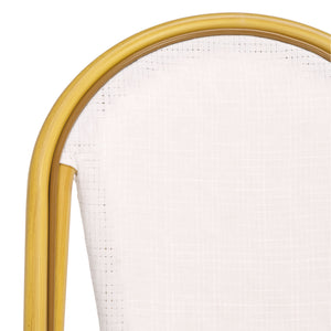 Safavieh Lydia Bistro Chair Set Of 2 - Elegant White & Bamboo Finish For Stylish Outdoor Dining Comfort White 75% Aluminum 25% Plastic Wicker Pat4044a-set2