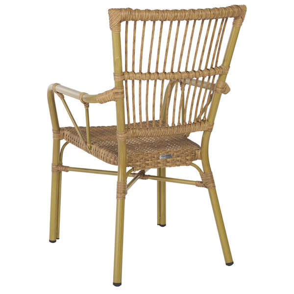 Safavieh Bora Armchair Set Of 2 - Elegant Natural Frame & Bamboo Seats For Luxurious Outdoor Comfort Natural 75% Aluminum 25% Plastic Wicker Pat4046a-set2