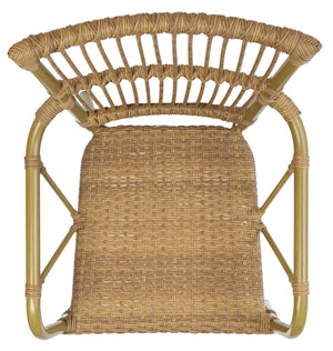 Safavieh Bora Armchair Set Of 2 - Elegant Natural Frame & Bamboo Seats For Luxurious Outdoor Comfort Natural 75% Aluminum 25% Plastic Wicker Pat4046a-set2