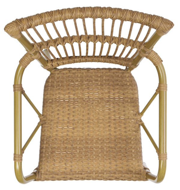 Safavieh Bora Armchair Set Of 2 - Elegant Natural Frame & Bamboo Seats For Luxurious Outdoor Comfort Natural 75% Aluminum 25% Plastic Wicker Pat4046a-set2