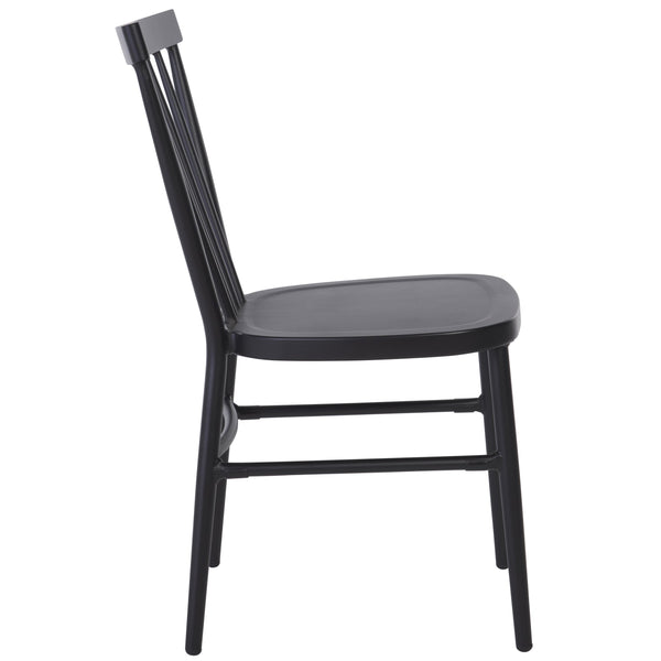 Safavieh Core Spindle Chair Set Of 2 - Elevate Your Outdoor Space With Sleek Design And Durability Today! Black 75% Aluminum 25% Plastic Wicker Pat4047a-set2