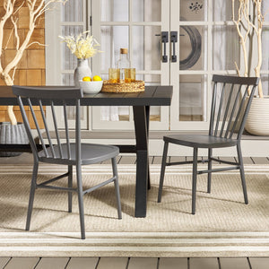 Safavieh Core Spindle Chair Set Of 2 - Elevate Your Outdoor Space With Sleek Design And Durability Today! Grey 75% Aluminum 25% Plastic Wicker Pat4047b-set2