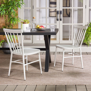 Safavieh Core Spindle Chair Set Of 2 - Elevate Your Outdoor Space With Sleek Design And Durability Today! White 75% Aluminum 25% Plastic Wicker Pat4047c-set2