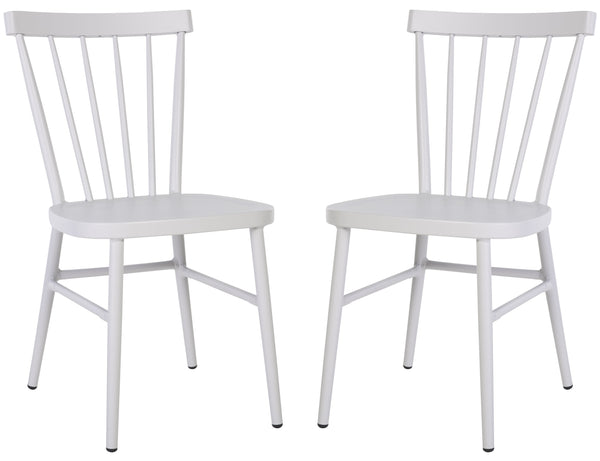 Safavieh Core Spindle Chair Set Of 2 - Elevate Your Outdoor Space With Sleek Design And Durability Today! White 75% Aluminum 25% Plastic Wicker Pat4047c-set2