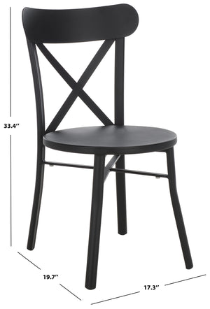 Safavieh Core Cross Back Chair Set Of 2 – Stylish, Durable Outdoor Seating For Elegant Patio Decor Black 75% Aluminum 25% Plastic Wicker Pat4048a-set2