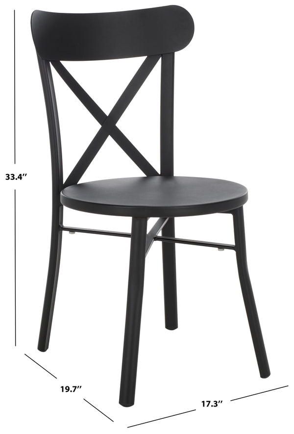 Safavieh Core Cross Back Chair Set Of 2 – Stylish, Durable Outdoor Seating For Elegant Patio Decor Black 75% Aluminum 25% Plastic Wicker Pat4048a-set2
