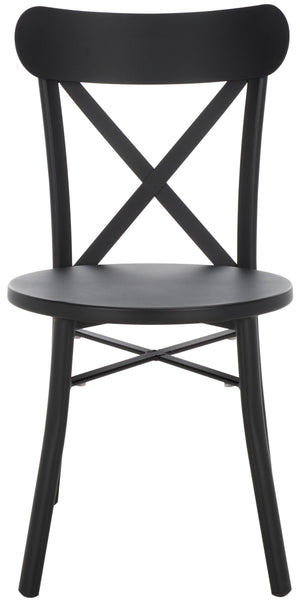 Safavieh Core Cross Back Chair Set Of 2 – Stylish, Durable Outdoor Seating For Elegant Patio Decor Black 75% Aluminum 25% Plastic Wicker Pat4048a-set2