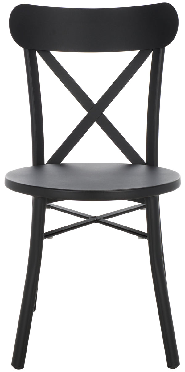 Safavieh Core Cross Back Chair Set Of 2 – Stylish, Durable Outdoor Seating For Elegant Patio Decor Black 75% Aluminum 25% Plastic Wicker Pat4048a-set2