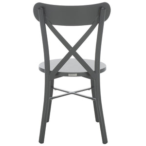 Safavieh CORE Cross Back Chair Set of 2 - Elegant Outdoor Seating for Patios, Gardens, and Balconies Grey PAT4048B-SET2