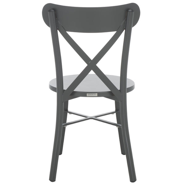 Safavieh CORE Cross Back Chair Set of 2 - Elegant Outdoor Seating for Patios, Gardens, and Balconies Grey PAT4048B-SET2