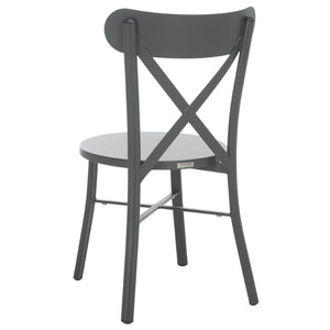 Safavieh CORE Cross Back Chair Set of 2 - Elegant Outdoor Seating for Patios, Gardens, and Balconies Grey PAT4048B-SET2