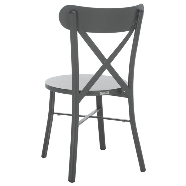 Safavieh CORE Cross Back Chair Set of 2 - Elegant Outdoor Seating for Patios, Gardens, and Balconies Grey PAT4048B-SET2