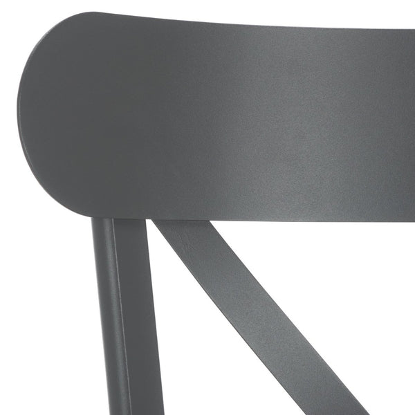 Safavieh CORE Cross Back Chair Set of 2 - Elegant Outdoor Seating for Patios, Gardens, and Balconies Grey PAT4048B-SET2