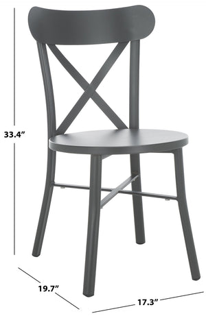 Safavieh CORE Cross Back Chair Set of 2 - Elegant Outdoor Seating for Patios, Gardens, and Balconies Grey PAT4048B-SET2