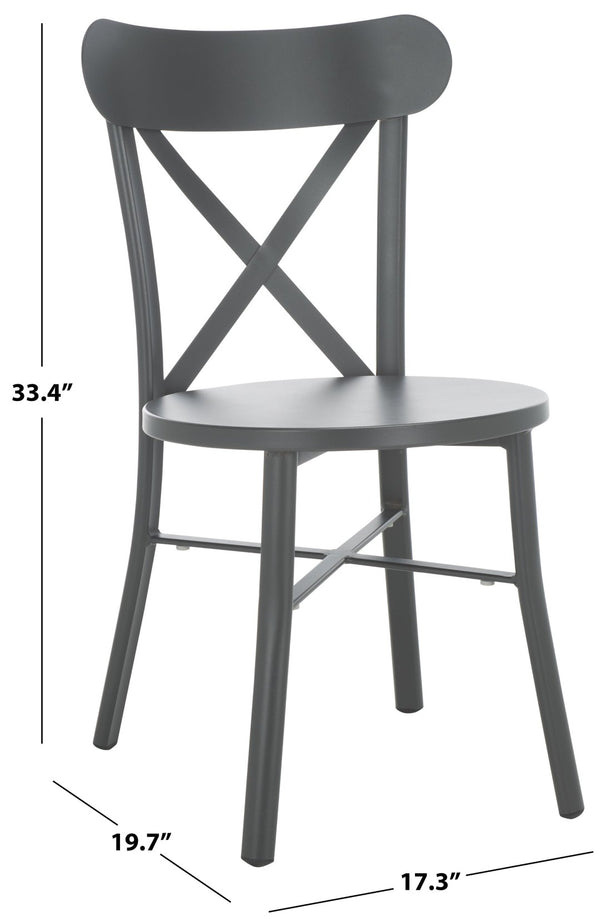 Safavieh CORE Cross Back Chair Set of 2 - Elegant Outdoor Seating for Patios, Gardens, and Balconies Grey PAT4048B-SET2