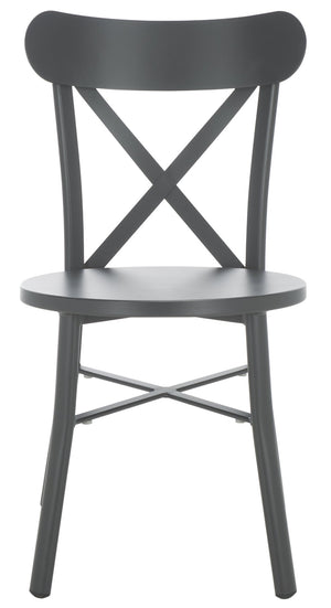 Safavieh CORE Cross Back Chair Set of 2 - Elegant Outdoor Seating for Patios, Gardens, and Balconies Grey PAT4048B-SET2