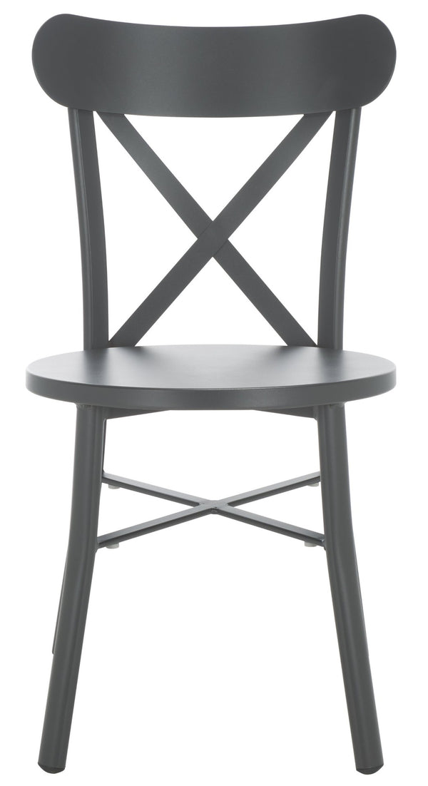 Safavieh CORE Cross Back Chair Set of 2 - Elegant Outdoor Seating for Patios, Gardens, and Balconies Grey PAT4048B-SET2