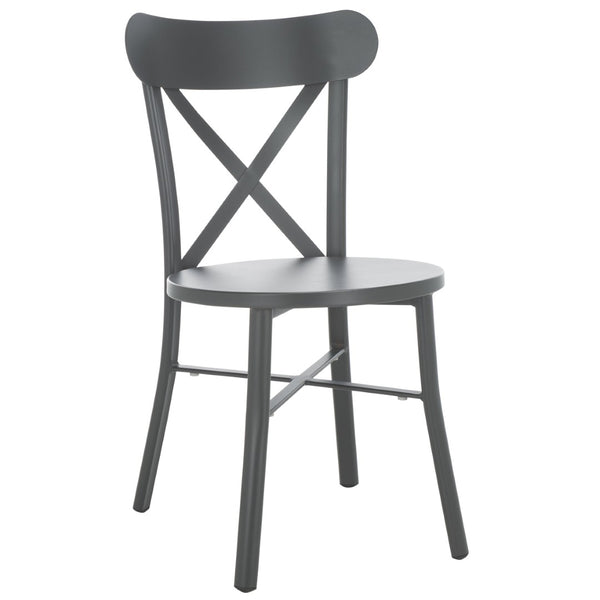 Safavieh CORE Cross Back Chair Set of 2 - Elegant Outdoor Seating for Patios, Gardens, and Balconies Grey PAT4048B-SET2