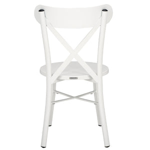 Safavieh CORE Cross Back Chair Set of 2 - Elegant Outdoor Seating for Patios, Gardens, and Balconies White PAT4048C-SET2