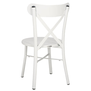 Safavieh CORE Cross Back Chair Set of 2 - Elegant Outdoor Seating for Patios, Gardens, and Balconies White PAT4048C-SET2