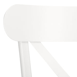 Safavieh CORE Cross Back Chair Set of 2 - Elegant Outdoor Seating for Patios, Gardens, and Balconies White PAT4048C-SET2
