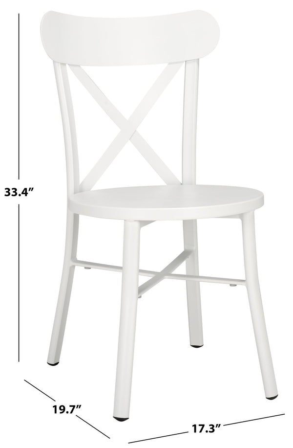 Safavieh CORE Cross Back Chair Set of 2 - Elegant Outdoor Seating for Patios, Gardens, and Balconies White PAT4048C-SET2