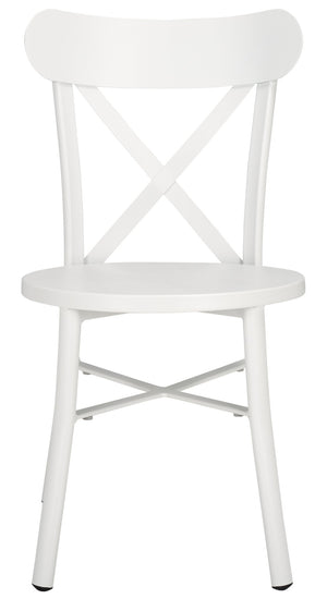 Safavieh CORE Cross Back Chair Set of 2 - Elegant Outdoor Seating for Patios, Gardens, and Balconies White PAT4048C-SET2