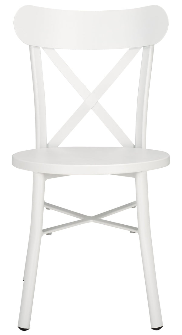 Safavieh CORE Cross Back Chair Set of 2 - Elegant Outdoor Seating for Patios, Gardens, and Balconies White PAT4048C-SET2